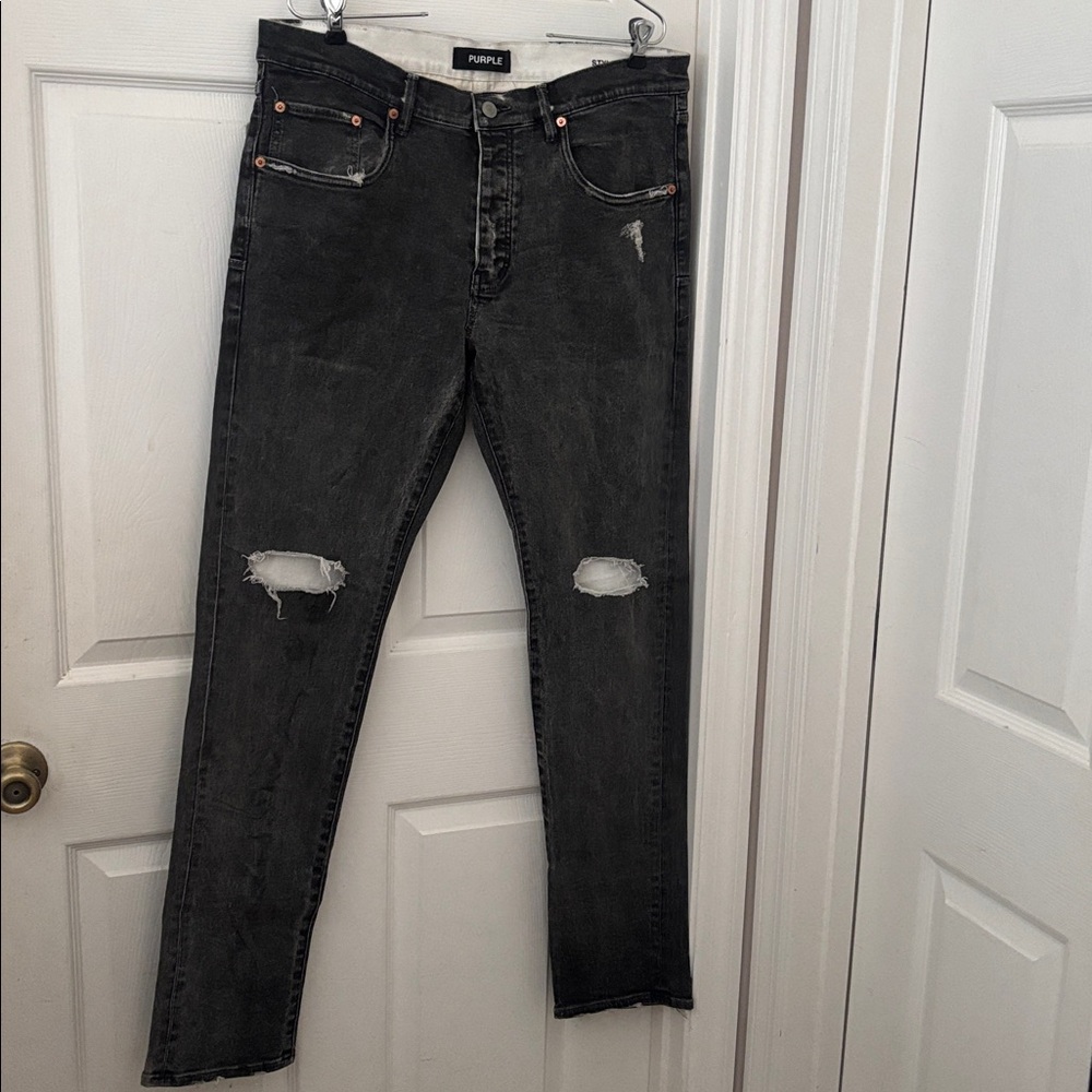 Funky Black Ripped Slim Jeans for Men